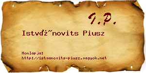 Istvánovits Piusz névjegykártya